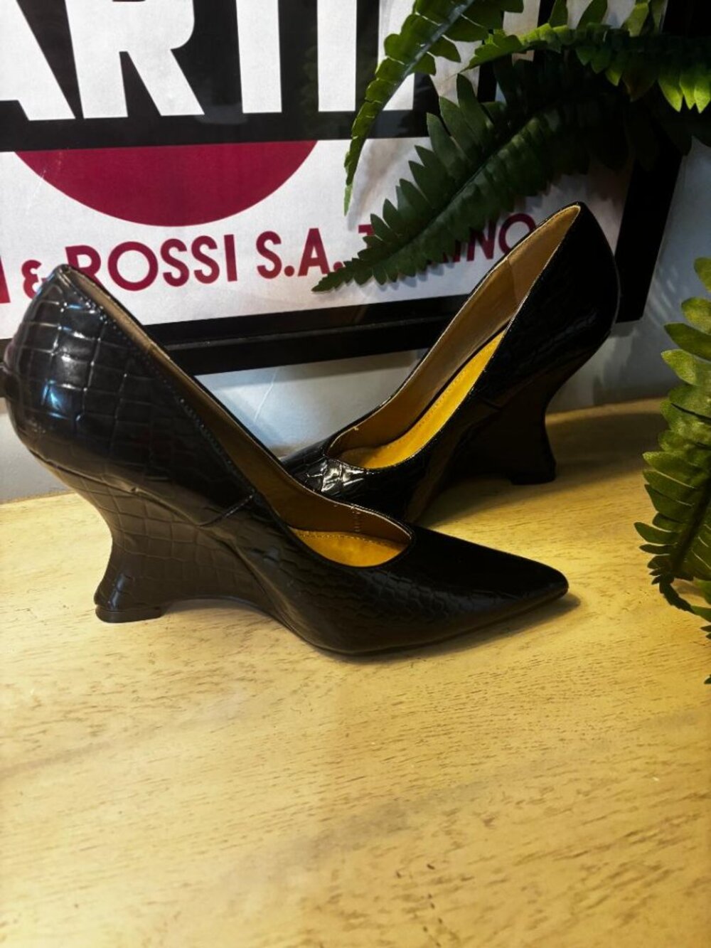 Black Wedge Heels